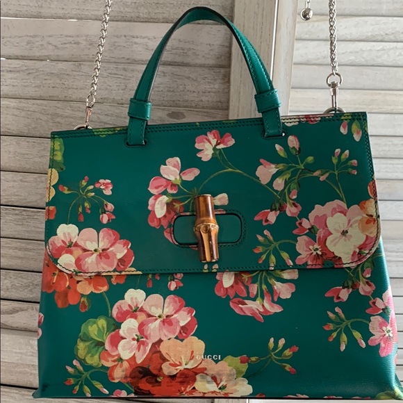 Gucci Floral Green Handbag In Beautiful Condition!!SALE - Picture 1 of 16